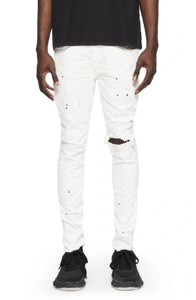 Purple Brand Distressed Low-rise Skinny Jeans In White