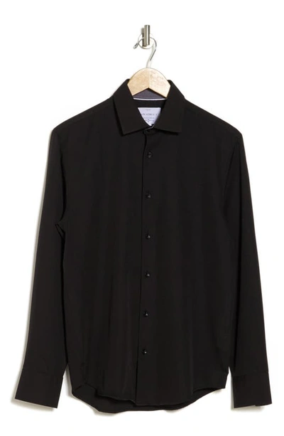 Construct Slim Fit Non-iron Stretch Dress Shirt In Black