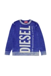 DIESEL MERINO WOOL SWEATER WITH LOGO AND DELAVÉ EFFECT