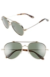 Givenchy Men's Brow Bar Aviator Sunglasses, 59mm In Gold