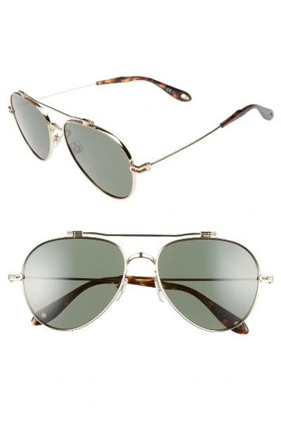 Givenchy Men's Brow Bar Aviator Sunglasses, 59mm In Gold