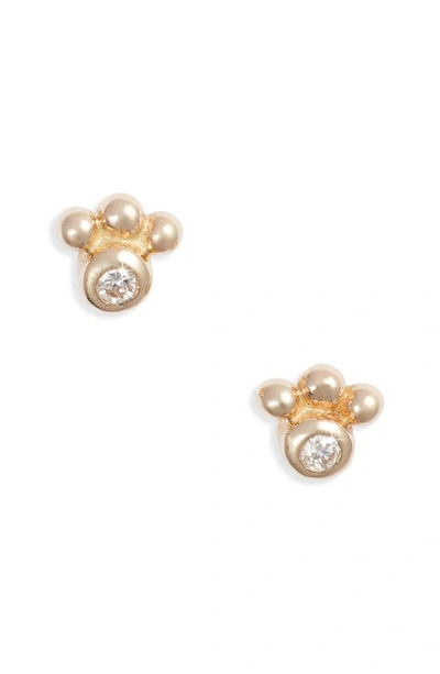Anzie X Mel Soldera Phanie Diamond Stud Earrings In Clear