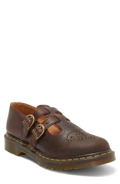 Dr. Martens' 8065 Crazy Horse Leather Mary Jane Shoes In Dark Brown Crazy Horse