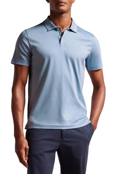 Ted Baker Mens Pl-blue Zeiter Slim-fit Cotton Polo Shirt In Pale Blue