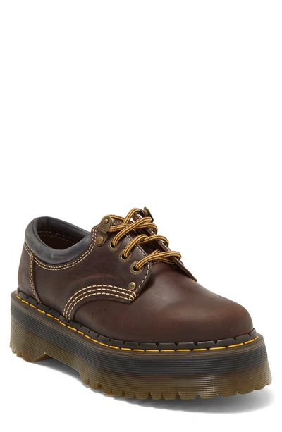 Dr. Martens' 8053 Crazy Horse Leather Platform Casual Shoes In Braun