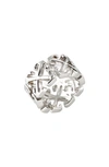 Off-white Arrow Logo Ring In Silver