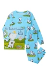 BOOKS TO BED KIDS' 'HOW ROCKET LEARNED TO READ' FITTED TWO-PIECE COTTON PAJAMAS & BOOK SET