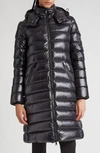 Moncler Moka Quilted Down Coat In Black