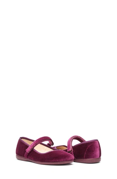 Childrenchic Kids' Velvet Mary Jane Shoe In Plum