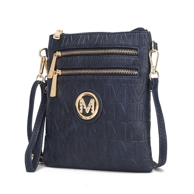 Mkf Collection By Mia K Scarlett Vegan Leather Crossbody Handbag For Women In Blue