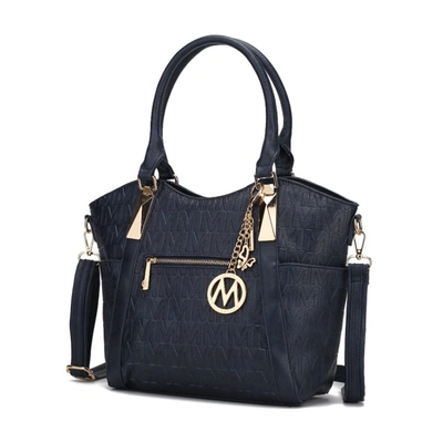 Mkf Collection By Mia K Lucy Vegan Leather Tote Handbag For Women In Blue