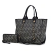 Mkf Collection By Mia K Marlene Vegan Leather Women's Tote Bag With Wallet- 2 Pieces In Black