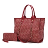Mkf Collection By Mia K Marlene Vegan Leather Women's Tote Bag With Wallet- 2 Pieces In White