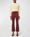 Dl1961 - Women's Bridget Boot High-rise Instasculpt Crop Jeans In Ruby Coated In Red