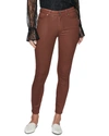 Paige Denim Hoxton Burgundy Dust Luxe Coating High-rise Ankle Jean In Red