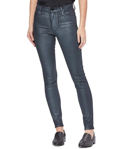 Paige Denim Hoxton Pearlized Stone Coating High Rise, Ultra Skinny Jean In Blue