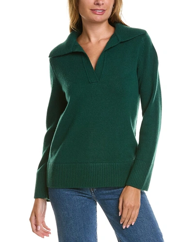 Vince Wide Wool & Cashmere-blend Tunic In Green