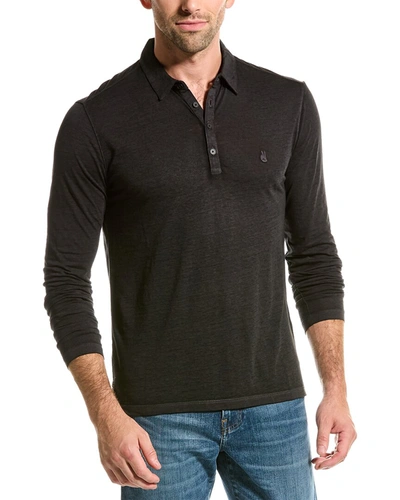 John Varvatos Marty Burnout Polo Shirt In Black