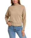Vince Fine Gauge Seamless Mock Neck Wool Sweater In Pecan