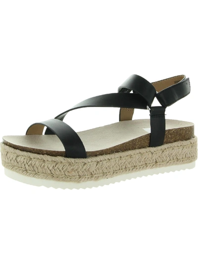 Dolce Vita Iman Womens Snake Print Flats Espadrilles In Black