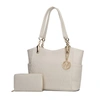 Mkf Collection By Mia K Allison Vegan Leather 2 Pcs Tote & Wallet Handbag In White