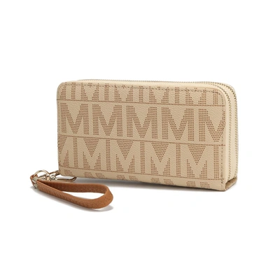 Mkf Collection By Mia K Danielle Milan M Signature Wallet Wristlet In Beige