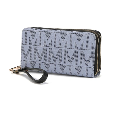 Mkf Collection By Mia K Danielle Milan M Signature Wallet Wristlet In Blue