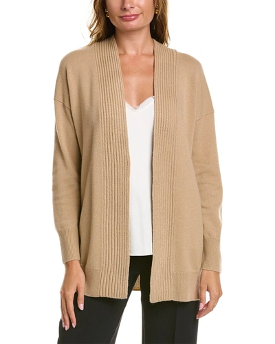Vince Rib Placket Wool & Cashmere-blend Cardigan In Brown