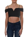 B DARLIN JUNIORS WOMENS KNIT OFF-THE-SHOULDER CROP TOP