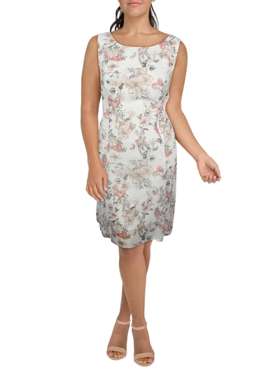 Connected Apparel Plus Womens Chiffon Floral Shift Dress In Multi
