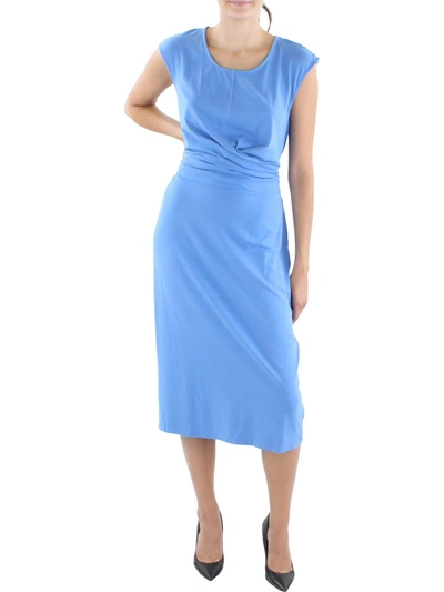 Lauren Ralph Lauren Womens Heathered Calf Midi Dress In Blue