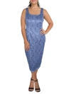 SLNY WOMENS LACE MIDI COCKTAIL AND PARTY DRESS