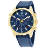 Bulova Men's Blue Dial Watch In Gold