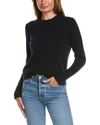 Vince Wool And Silk Double-layer Crop Sweater In Blue