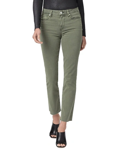 Paige Denim Cindy Vintage Brushed Olive High Rise Straight Ankle Jean In Green