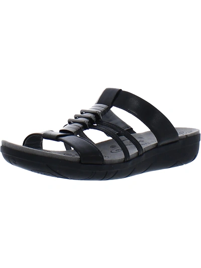 Baretraps Womens Leather Slip-on Wedge Sandals In Black