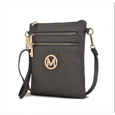 Mkf Collection By Mia K Andrea Milan M Signature Crossbody Handbag In Grey