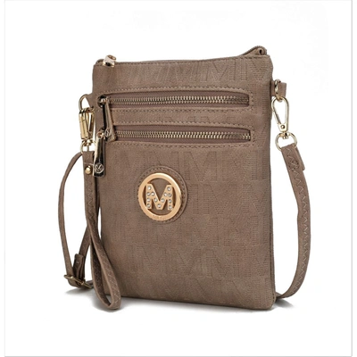 Mkf Collection By Mia K Andrea Milan M Signature Crossbody Handbag In Beige