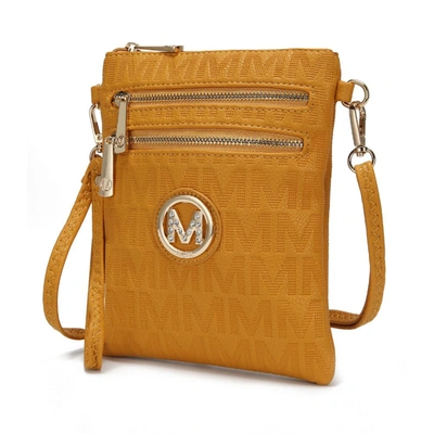 Mkf Collection By Mia K Andrea Milan M Signature Crossbody Handbag In Yellow