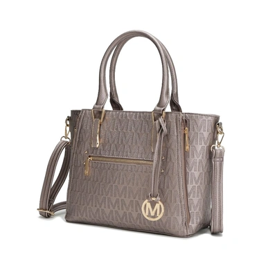 Mkf Collection By Mia K Cairo M Signature Satchel Handbag In Grey