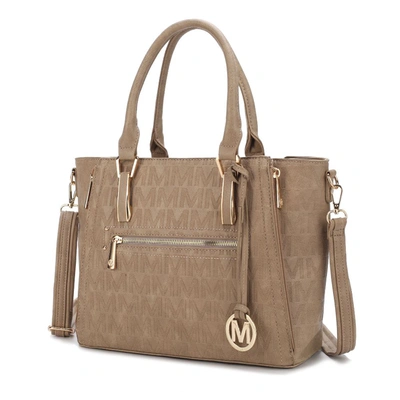 Mkf Collection By Mia K Cairo M Signature Satchel Handbag In Beige