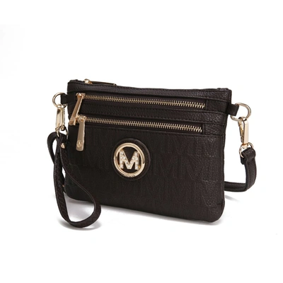 Mkf Collection By Mia K Roonie Milan "m" Signature Crossbody Wristlet In Black