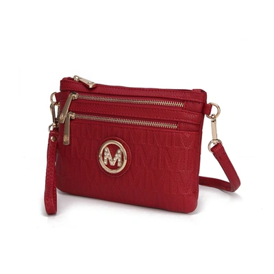 Mkf Collection By Mia K Roonie Milan "m" Signature Crossbody Wristlet In Red