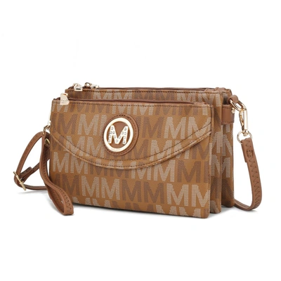 Mkf Collection By Mia K Ishani Five Compartments M Signature Crossbody Bag In Brown