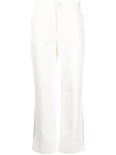 Wales Bonner Mid-rise Wide-leg Trousers In White