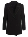 Blazé Milano Blaze Milano Everyday Double-breasted Velvet Blazer In Black