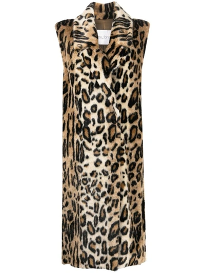 Forte Forte Leopard-print Faux-fur Sleeveless Coat In Brown