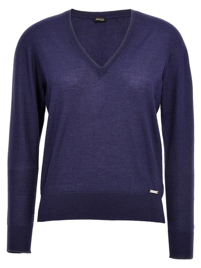 Kiton V-neck Jumper In Blue