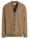 Maison Margiela Camel Wool Cardigan Men In Beige
