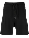 A Paper Kid Logo-patch Cotton Track Shorts In Black